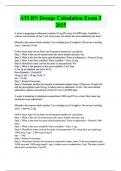 ATI RN Dosage Calculation Exam 3  2025&vert; questions and well explained answers&vert; verified answers&vert; latest update