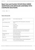 Basic Care and Comfort NCLEX EXAM &lpar;2025&rpar; QUESTIONS AND &lpar;DETAILED ANSWERS&rpar; WITH COMPLETE SOLUTIONS