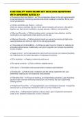 FACE REALITY CORE EXAMS SET 2025&sol;2026 QUESTIONS WITH ANSWERS RATED A&plus;