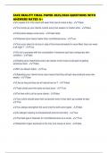FACE REALITY FINAL PAPER 2025&sol;2026 QUESTIONS WITH ANSWERS RATED A&plus;
