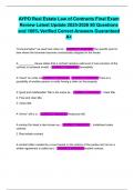 AYPO Real Estate Law of Contracts Final Exam Review Latest Update 2025-2026 80 Questions and 100&percnt; Verified Correct Answers Guaranteed A&plus;