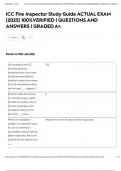 ICC Fire Inspector Study Guide ACTUAL EXAM &lpar;2025&rpar; 100&percnt;VERIFIED &vert; QUESTIONS AND ANSWERS &vert; GRADED A&plus;&period;