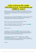 CCMC CCM Exam 2025 &ndash;Quality  UPDATED ACTUAL   Exam Questions and   CORRECT  Answers
