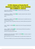 CCMC Glossary of Terms Part II  &lpar;Insurance&rpar; UPDATED   Exam Questions  and  CORRECT  Answers 