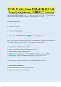 CCMC Practice Exam UPDATED ACTUAL  Exam Questions and  CORRECT  Answers