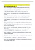 HOME INSPECTOR MAIN EXAM 2025&sol;2026 QUESTIONS WITH ANSWERS RATED A&plus;