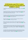 CCHT Practice exam NNCC Version 1  UPDATED ACTUAL Exam Questions and   CORRECT  Answers 