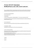 75 Free NCLEX Questions BrilliantNurse&period;com with correct answers&period;