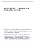 WAQTC ASPHALT 2 LAB EXAM WITH COMPLETE SOLUTIONS