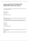 Exam Cram NCLEX-PN PRACTICE QUESTIONS with correct answers