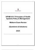 HPHM 4311 Health Systems Policy & Mgt - Midterm Exam Review &lpar;Qns & Ans&rpar; - TTUHSC 2025