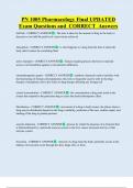 PN 1005 Pharmacology Final UPDATED    Exam Questions and  CORRECT  Answers