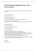 NCLEX Practice Questions Exam 1 with correct answers