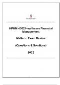 HPHM 4302 HC Financial Mgt - Midterm Exam Review &lpar;Qns & Ans&rpar; - TTUHSC 2025