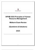 HPHM 4303 Principles of HRM - Midterm Exam Review &lpar;Qns & Ans&rpar; - TTUHSC 2025