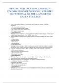NUR155 &sol; NUR 155 EXAM 2 2024&sol;2025 &ndash; FOUNDATIONS OF NURSING &vert; VERIFIED QUESTIONS & GRADE A ANSWERS &vert; GALEN COLLEGE