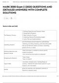 MARK 3000 Exam 2 &lpar;2025&rpar; QUESTIONS AND &lpar;DETAILED ANSWERS&rpar; WITH COMPLETE SOLUTIONS