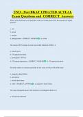 ENO - Post BKAT UPDATED ACTUAL  Exam Questions and  CORRECT  Answers 