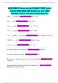 NUR 2060 &lpar;Pharmacology&rpar; EXAM 1 2025 Latest Update 2025-2026 185 Questions and 100&percnt; Verified Correct Answers Guaranteed A&plus;