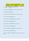 Online Learning UPDATED   Exam  Questions and  CORRECT  Answers 