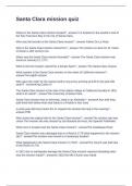 Santa Clara mission quiz questions and answers 100&percnt; solved