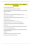 L&E EXAM 2 QUESTIONS AND CORRECT ANSWERS&period;