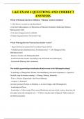 L&E EXAM 4 QUESTIONS AND CORRECT ANSWERS&period;