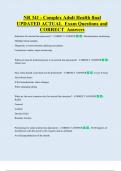 NR 341 - Complex Adult Health final  UPDATED ACTUAL  Exam Questions and   CORRECT  Answers 