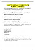 L&E FINAL EXAM QUESTIONS AND CORRECT ANSWERS&period;