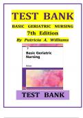 Test Bank for Basic Geriatric Nursing 7th Edition By Patricia A&period; Williams ISBN 9780323554558&comma;Chapter 1-20 Complete Guide A&plus;