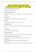 M&A -NERVOUS SYSTEM EXAM QUESTIONS AND CORRECT ANSWERS&period;