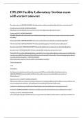 CPL250 Facility Laboratory Section exam with correct answers
