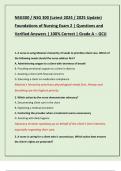 NSG300 &sol; NSG 300 &lpar;Latest 2024 &sol; 2025 Update&rpar;  Foundations of Nursing Exam 2 &vert; Questions and  Verified Answers &vert; 100&percnt; Correct &vert; Grade A &ndash; GCU