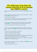 HCC QME Exam&colon; Terms&comma; Dates&comma; and  Concepts UPDATED ACTUAL Questions  and  CORRECT  Answers 
