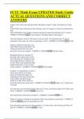 FCTC Math Exam UPDATED Study Guide  ACTUAL QUESTIONS AND CORRECT  ANSWERS