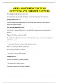 OKTA ADMINISTRATOR EXAM QUESTIONS AND CORRECT ANSWERS&period;
