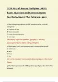 TCFP Aircraft Rescue Firefighter &lpar;ARFF&rpar;  Exam Questions and Correct Answers  &lpar;Verified Answers&rpar; Plus Rationales 2025