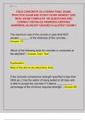CSLB CONCRETE C8 LICENSE FINAL EXAM&comma;  PRACTICE EXAM AND STUDY GUIDE NEWEST 2025  REAL EXAM COMPLETE 100 QUESTIONS AND  CORRECT DETAILED ANSWERS &lpar;VERIFIED  ANSWERS&rpar; &vert;ALREADY GRADED A&plus;&vert;&vert;LATEST EXAM&excl;&excl;&excl;