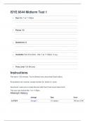 ISYE 6644 Test 1 &lpar;Midterm&rpar; &vert; Score 100&sol;100 &vert; Georgia Institute of Technology