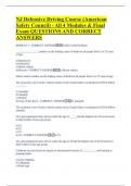 NJ Defensive Driving Course &lpar;American  Safety Council&rpar; - All 4 Modules & Final  Exam QUESTIONS AND CORRECT  ANSWERS