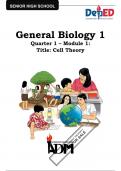  General Biology 1  Quarter 1 &ndash; Module 1&colon;  Title&colon; Cell Theory