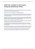 AIAF 114 - Chapter 3 Life Insurer Financial Statements Terms Questions and Answers