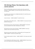 UK Driving Theory Test Questions with correct answers