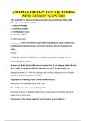 ADLERIAN THERAPY TEST 4 QUESTIONS WITH CORRECT ANSWERS&excl;&excl;