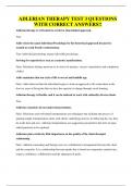 ADLERIAN THERAPY TEST 3 QUESTIONS WITH CORRECT ANSWERS&excl;&excl;