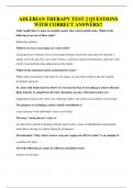ADLERIAN THERAPY TEST 2 QUESTIONS WITH CORRECT ANSWERS&excl;&excl;