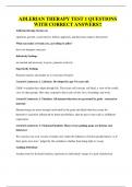ADLERIAN THERAPY TEST 1 QUESTIONS WITH CORRECT ANSWERS&excl;&excl;