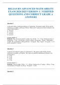 RELIAS RN ADVANCED MATH ABILITY EXAM 2024&sol;2025 VERSION 1 &vert; VERIFIED QUESTIONS AND CORRECT GRADE A ANSWERS