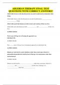 ADLERIAN THERAPY FINAL TEST QUESTIONS WITH CORRECT ANSWERS&excl;&excl;