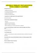 ADLERIAN THERAPY TEST QUESTIONS WITH CORRECT ANSWERS&excl;&excl;